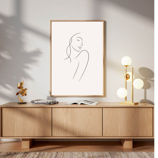 Minimalist Line Art Woman  – Modern Fine Art Wall Decor