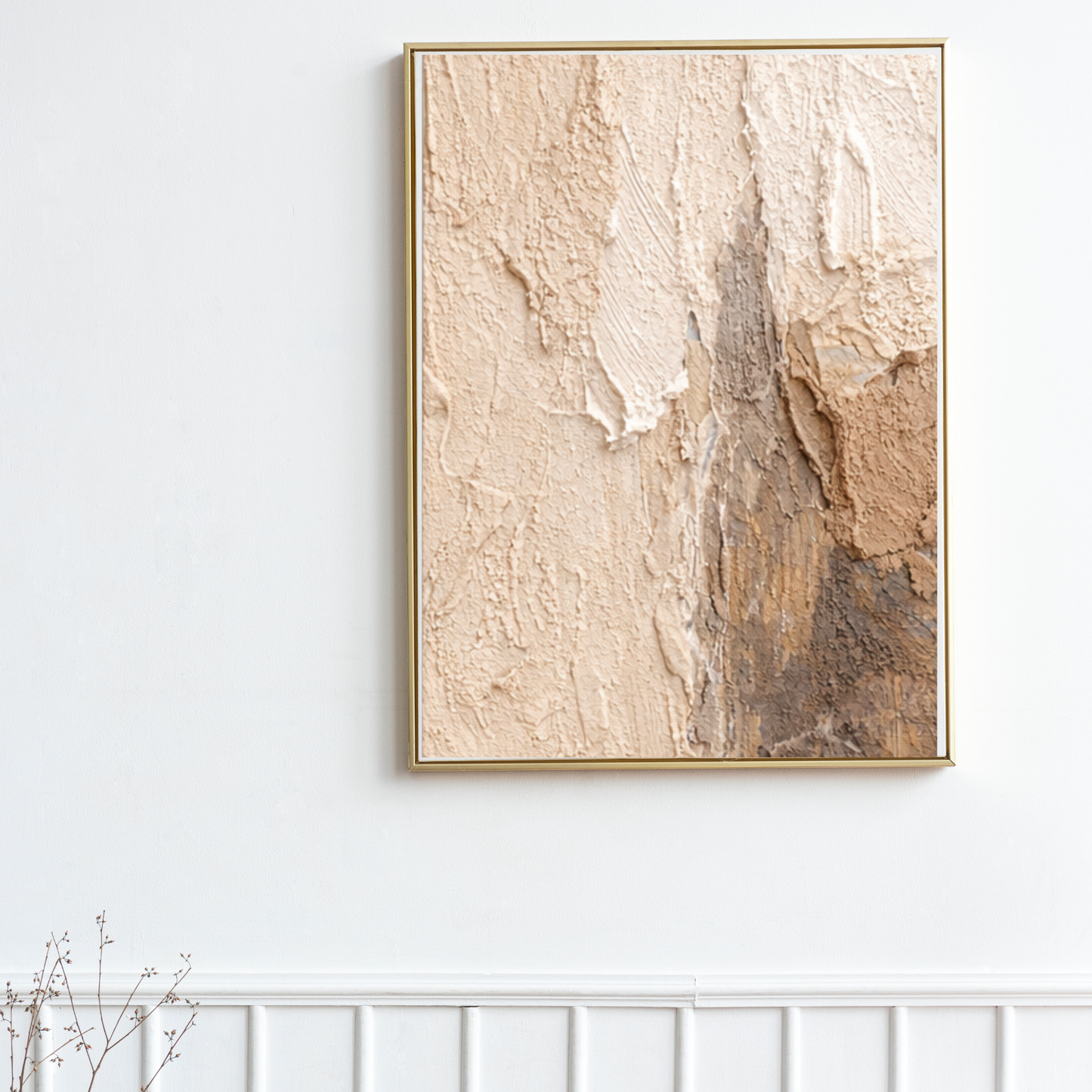 Textured Neutral Abstract Canvas Wall Art – Modern Minimal Statement Piece