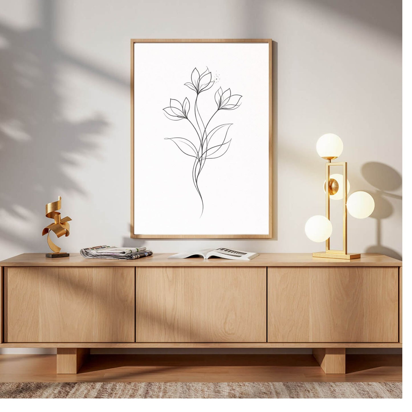 Minimalist Botanical Line Art – Modern Fine Art Wall