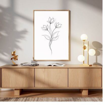 Minimalist Botanical Line Art – Modern Fine Art Wall