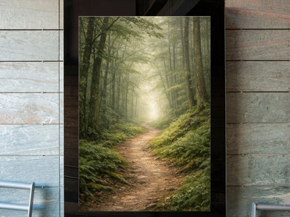Forest Path Fine Art  – Calm Green Landscape Wall Decor