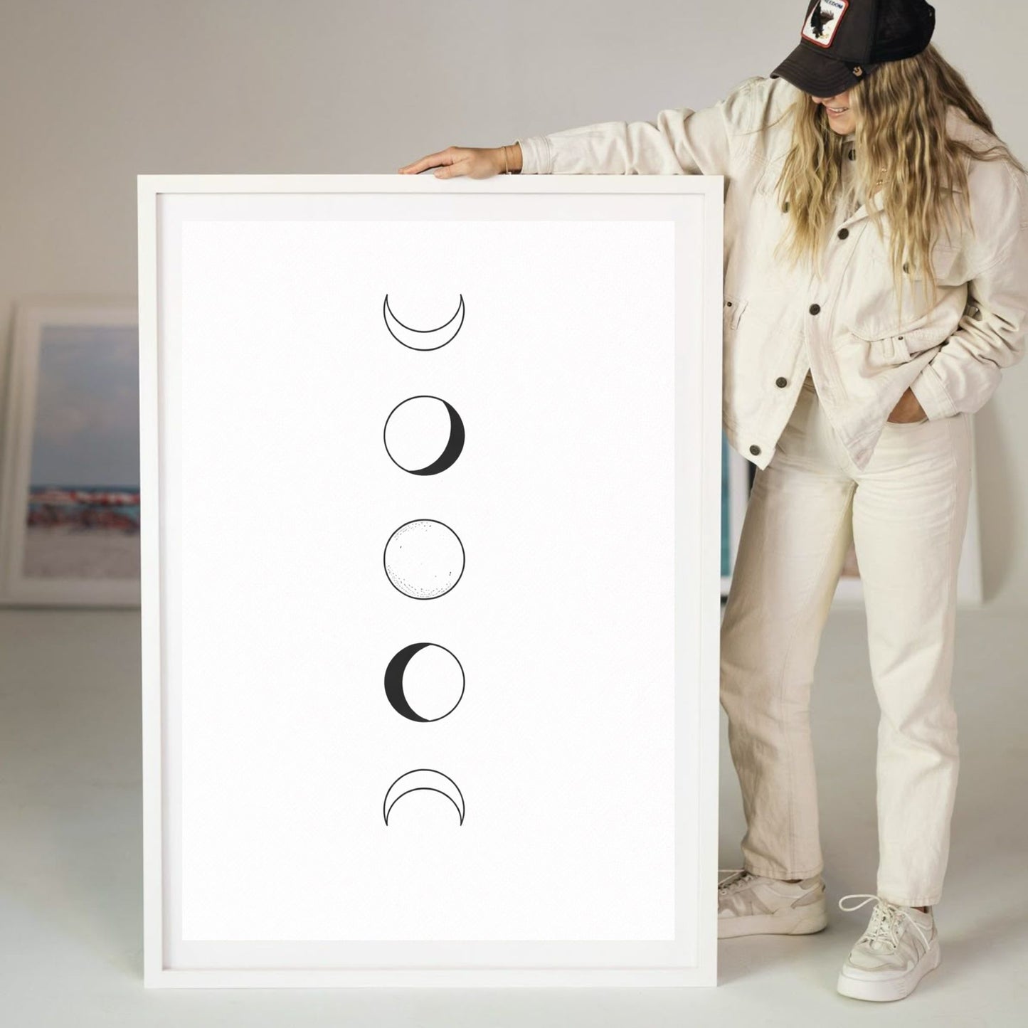 Minimalist Moon Phases Wall Art – Modern Fine Art Poster