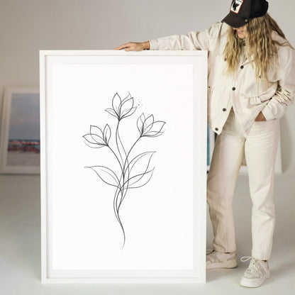 Minimalist Botanical Line Art – Modern Fine Art Wall