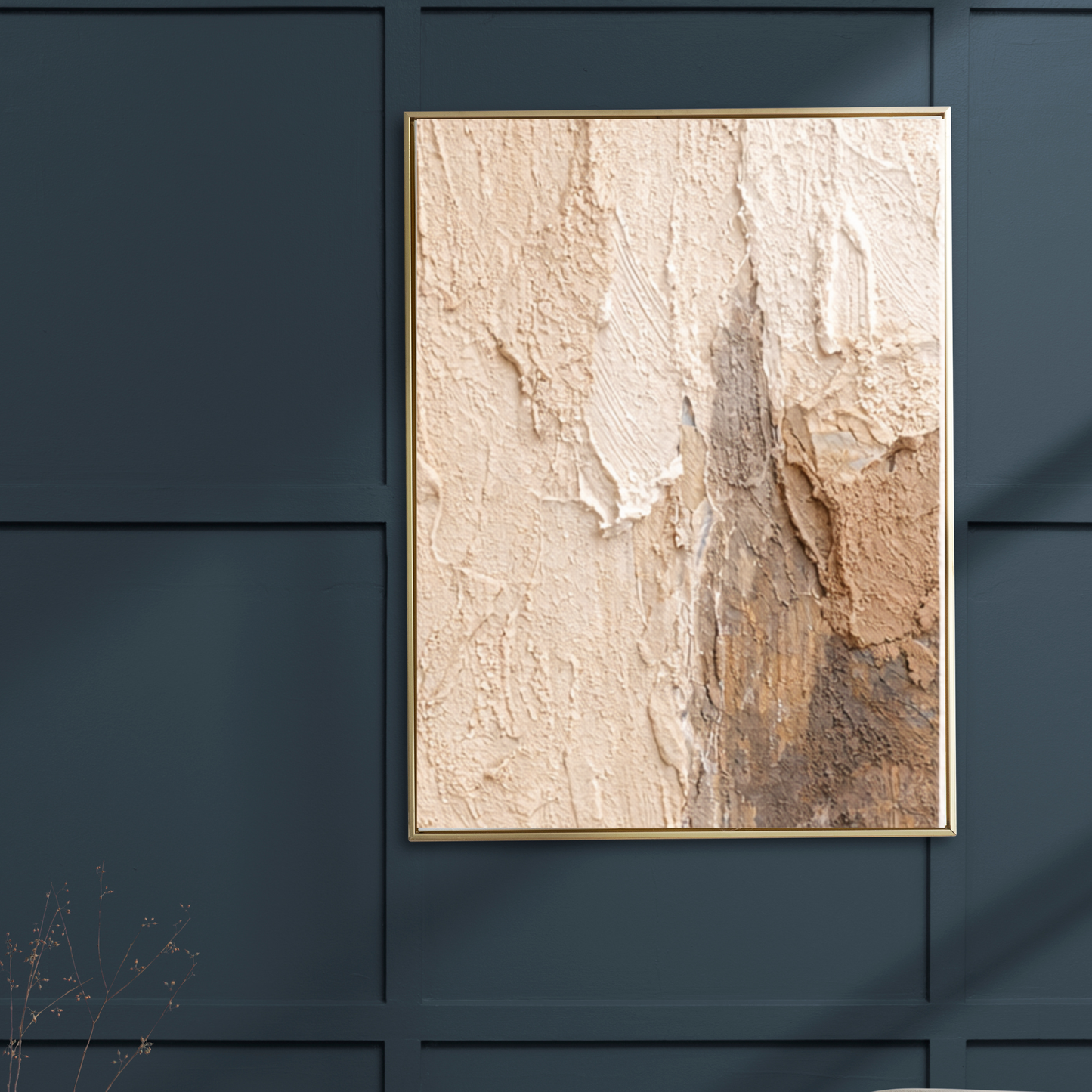 Textured Neutral Abstract Canvas Wall Art – Modern Minimal Statement Piece