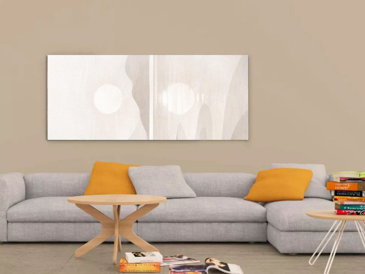 Soft Horizon Minimal Wall Art – Neutral Abstract Landscape Fine Art, Calm Japandi Decor