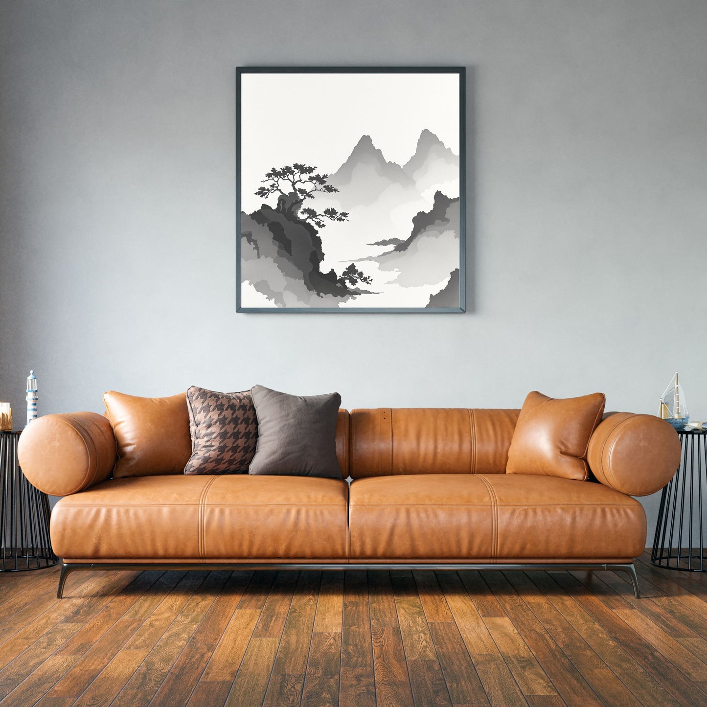 Floating Pines – Japanese Ink Landscape Premium Matte Poster