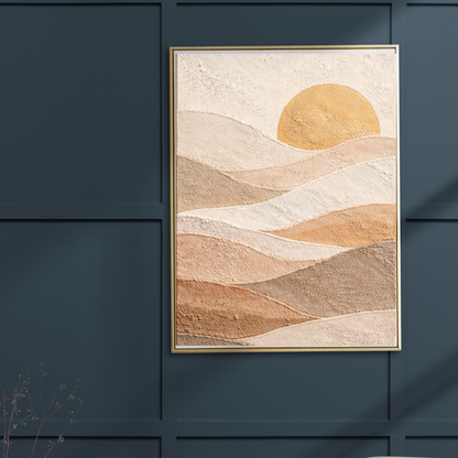 Desert Waves – Textured Neutral Landscape Canvas Wall Art