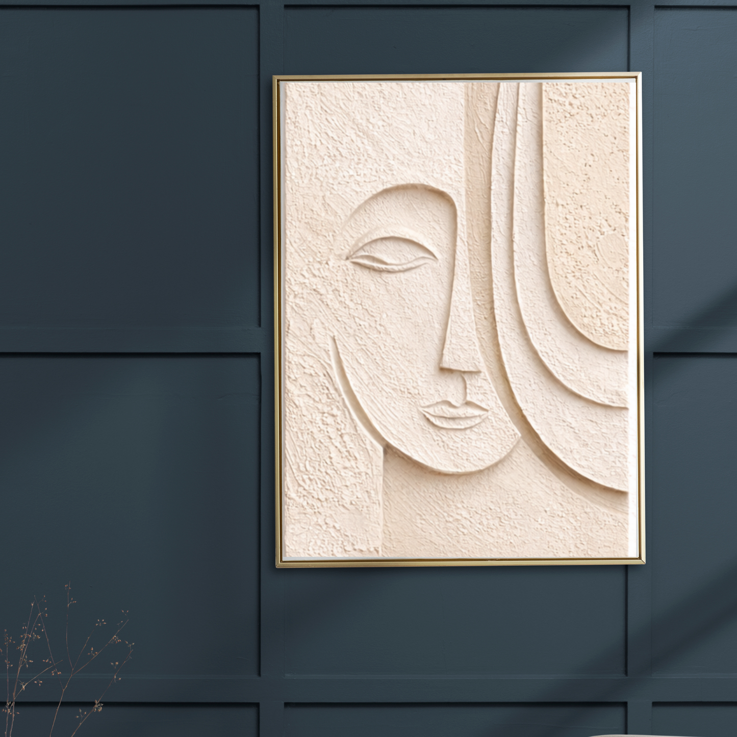 Serene Face – Minimal Textured Canvas Wall Art