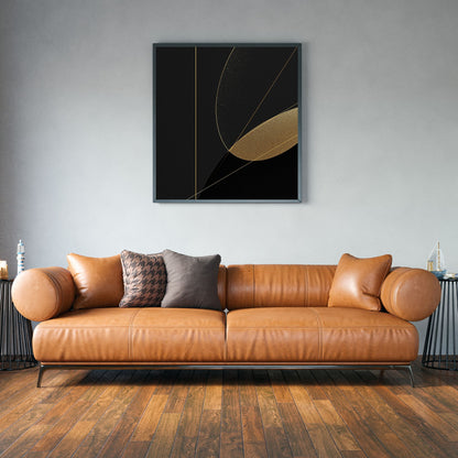 Golden Eclipse – Minimal Black Luxury Canvas