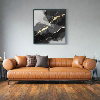 minimal canvas wall art in modern living room interior