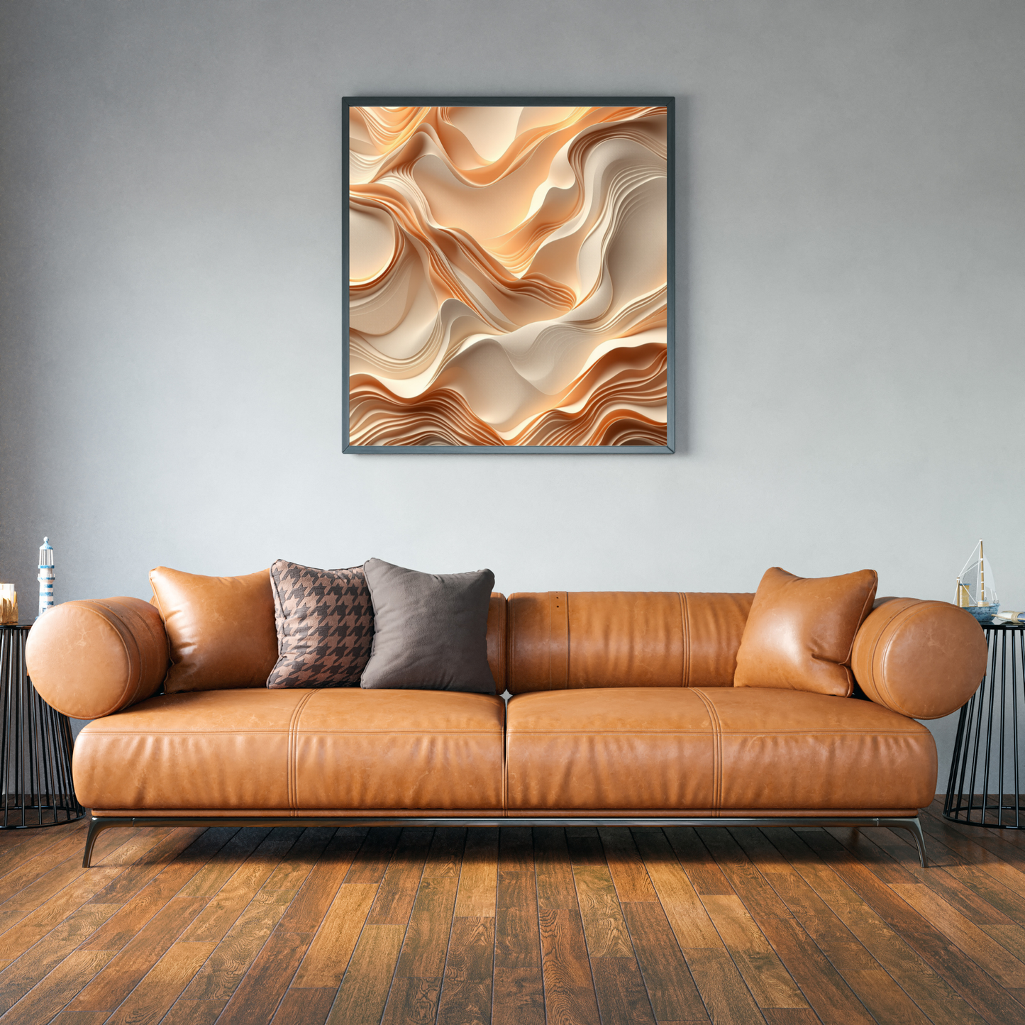 Terracotta Flow – Layered Abstract Canvas Art | Stunning Texture and Design