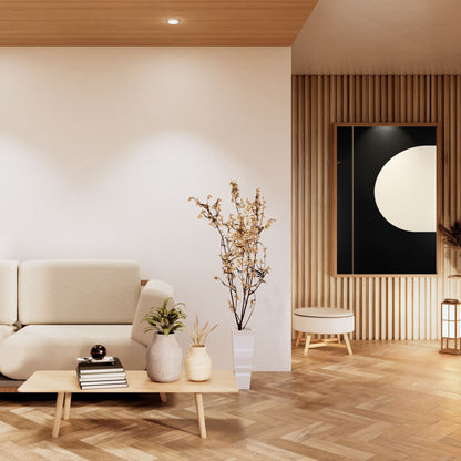 Minimal Black and Ivory Abstract Canvas Wall Art – Modern Luxury Decor