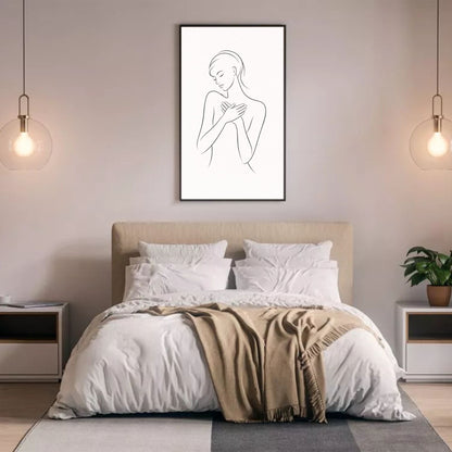 Minimalist Line Art Woman Figure – Modern Fine Art Wall