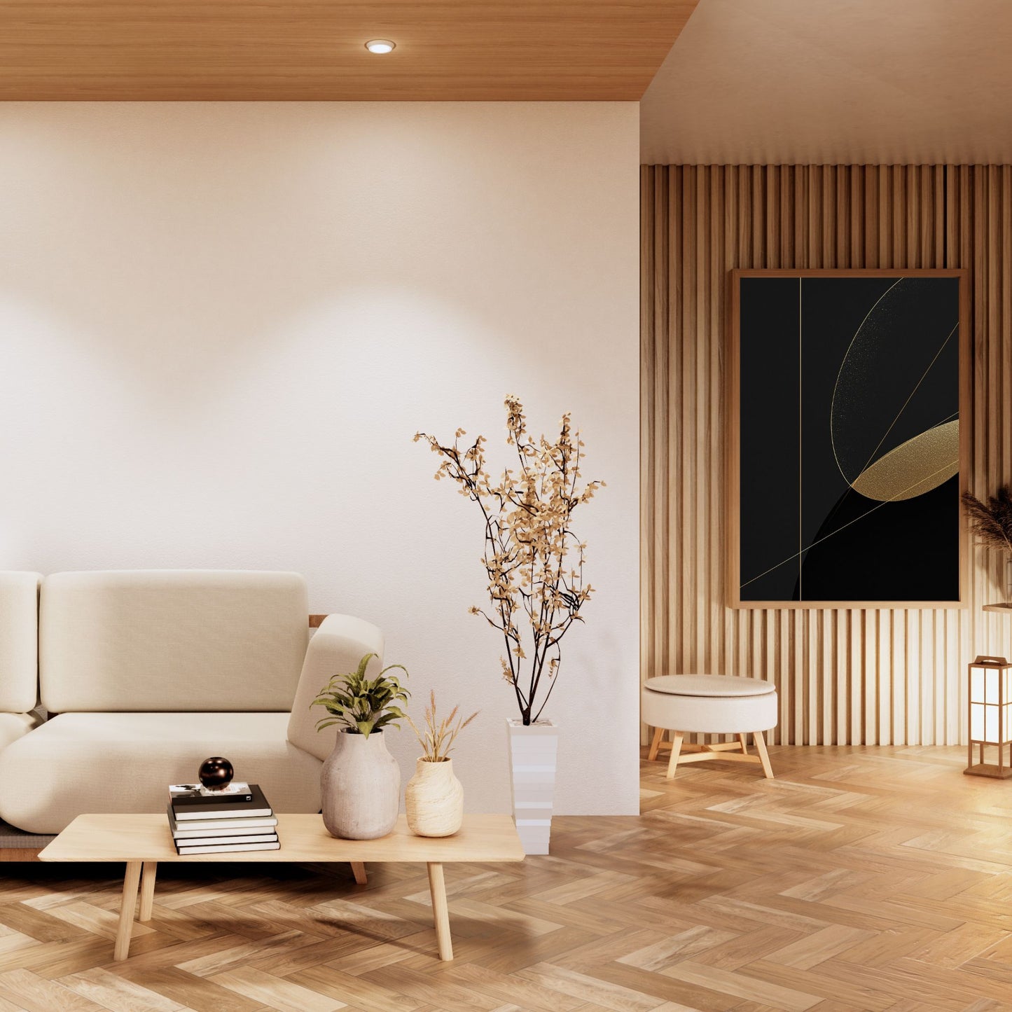 Golden Eclipse – Minimal Black Luxury Canvas