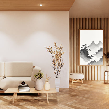Floating Pines – Japanese Ink Landscape Premium Matte Poster