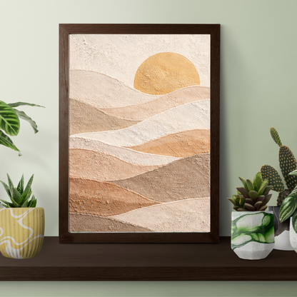 Desert Waves – Textured Neutral Landscape Canvas Wall Art