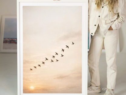 Birds in Flight Fine Art  – Minimalist Nature Wall Decor