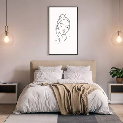 Silent Face Minimal Line Art Poster