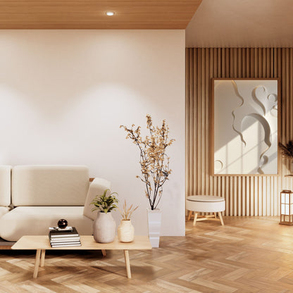 Ethereal Form Minimal Textured Canvas | Beige Sculptural Wall Art