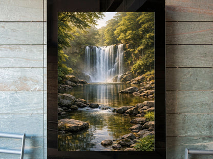 Forest Waterfall Fine Art  – Serene Nature Landscape Wall Decor