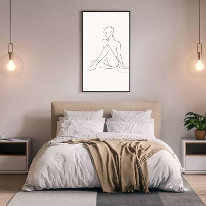 Still Becoming – Minimal Nude Line Art Wall Print