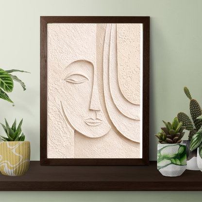 Serene Face – Minimal Textured Canvas Wall Art
