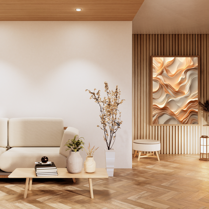 Terracotta Flow – Layered Abstract Canvas Art | Stunning Texture and Design