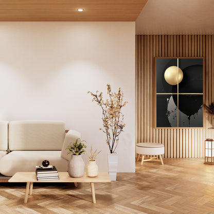 Golden Orbit Grid Canvas