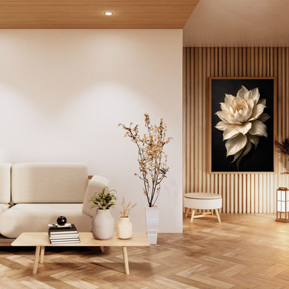 Golden Edge Lotus – Luxury Sculpted Floral Wall Art