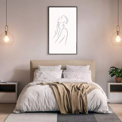 Minimalist Line Art Woman Portrait – Modern Fine Art Wall