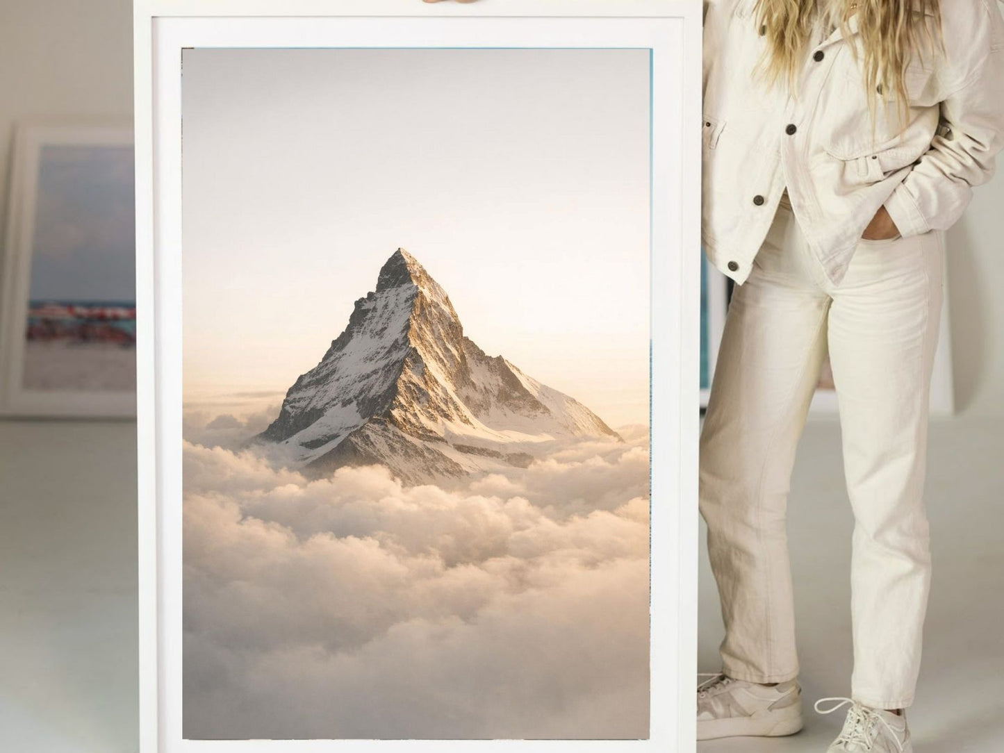 Above the Clouds – Mountain Peak Fine Art Wall Art, Minimal Nature Landscape
