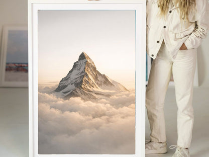 Above the Clouds – Mountain Peak Fine Art Wall Art, Minimal Nature Landscape