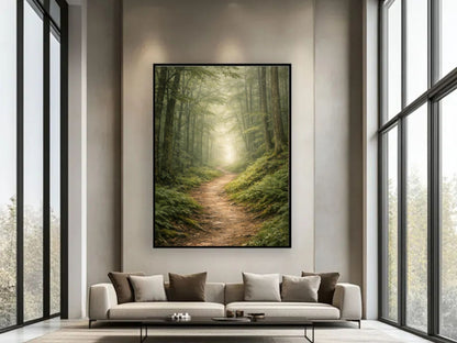 Forest Path Fine Art  – Calm Green Landscape Wall Decor