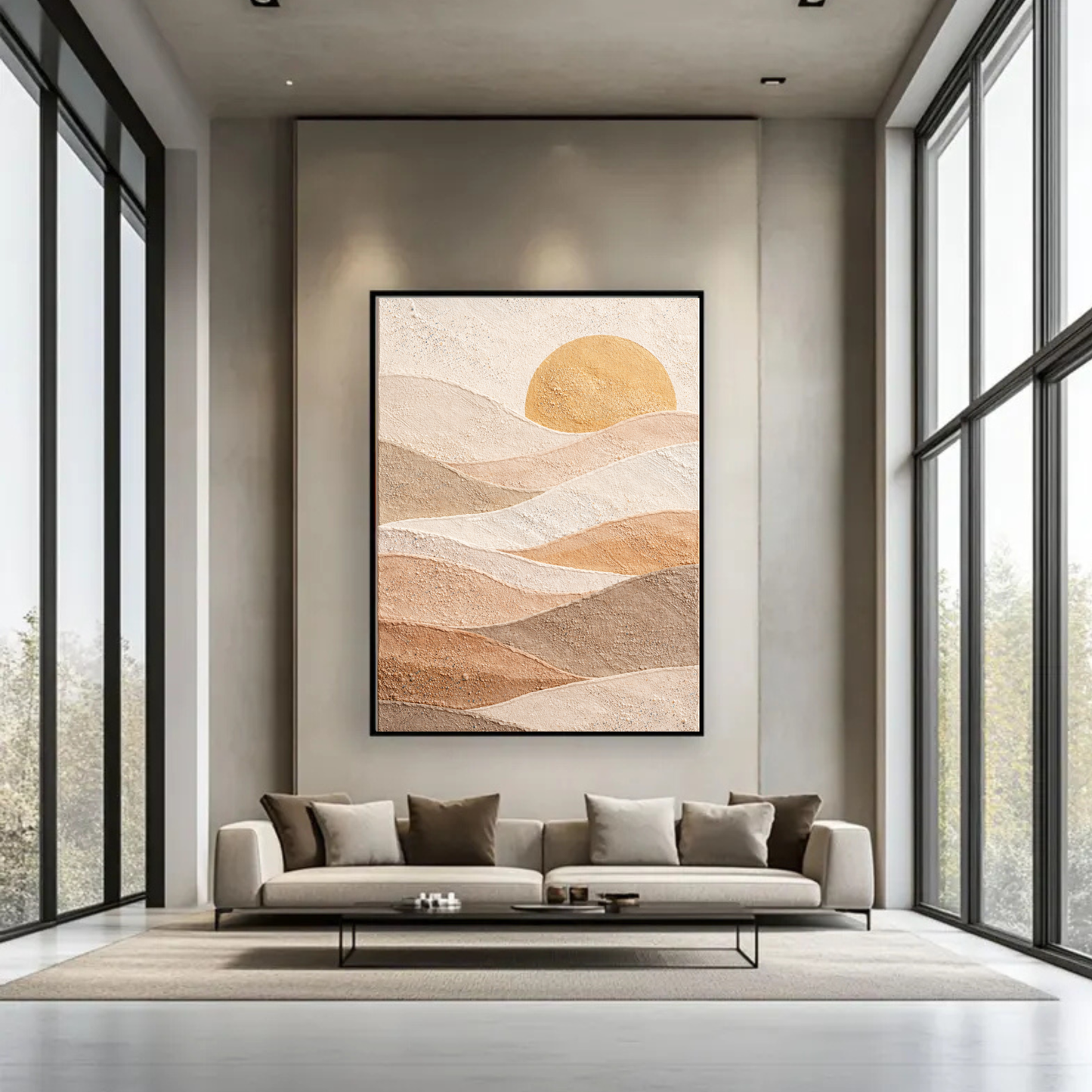 Desert Waves – Textured Neutral Landscape Canvas Wall Art