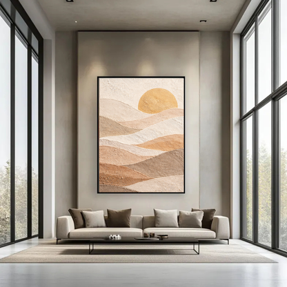 Desert Waves – Textured Neutral Landscape Canvas Wall Art