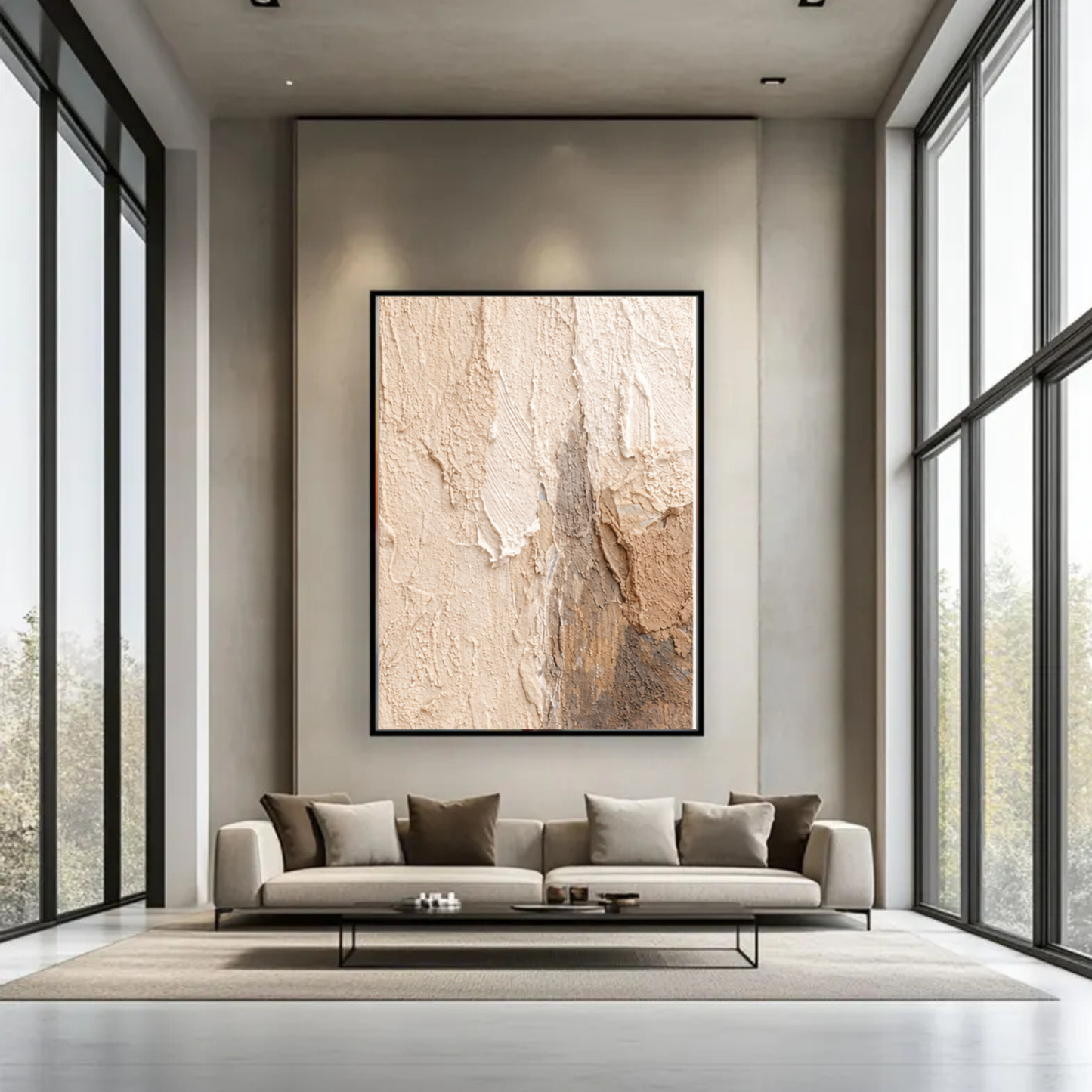 Textured Neutral Abstract Canvas Wall Art – Modern Minimal Statement Piece
