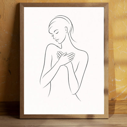 Minimalist Line Art Woman Figure – Modern Fine Art Wall