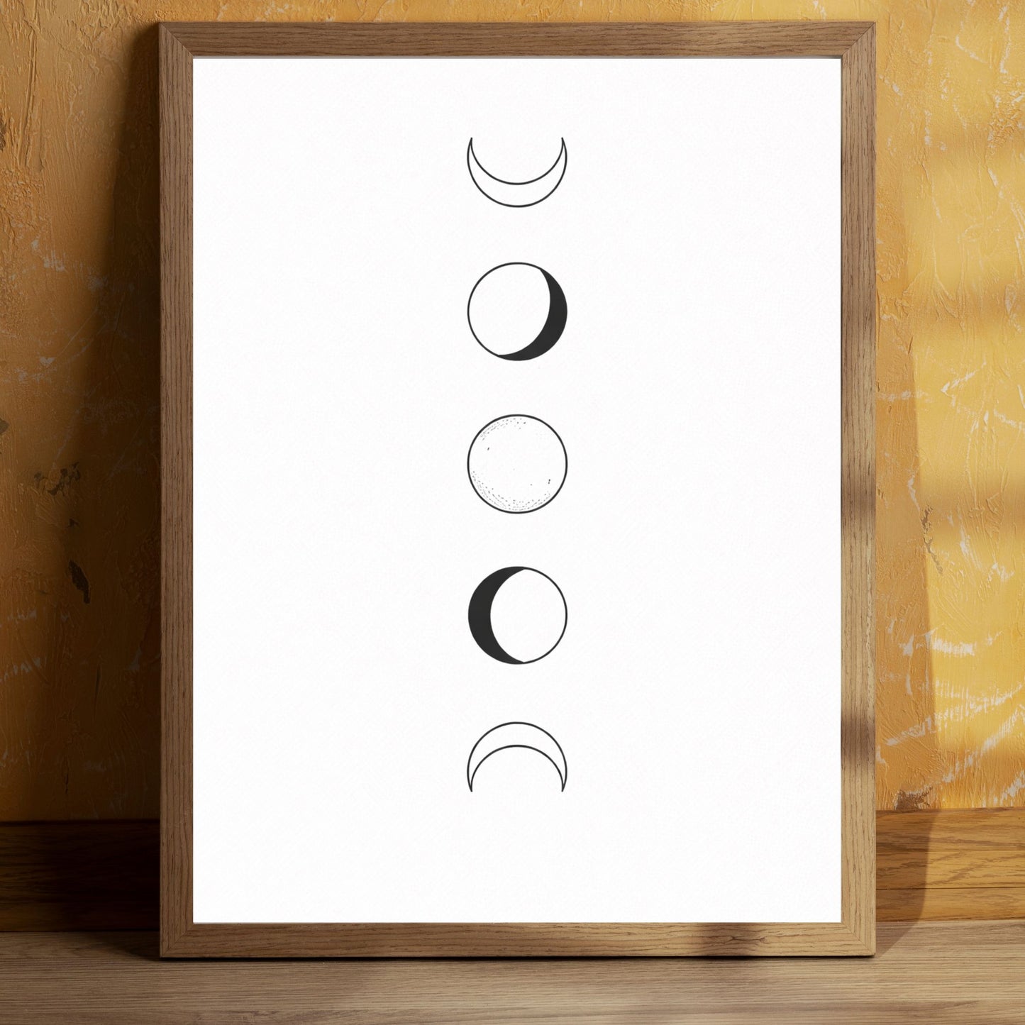 Minimalist Moon Phases Wall Art – Modern Fine Art Poster