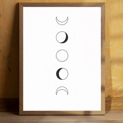 Minimalist Moon Phases Wall Art – Modern Fine Art Poster