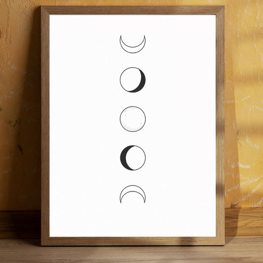 Minimalist Moon Phases Wall Art – Modern Fine Art Poster