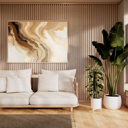 minimal canvas wall art in modern living room interior