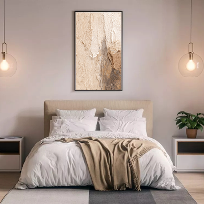 Textured Neutral Abstract Canvas Wall Art – Modern Minimal Statement Piece