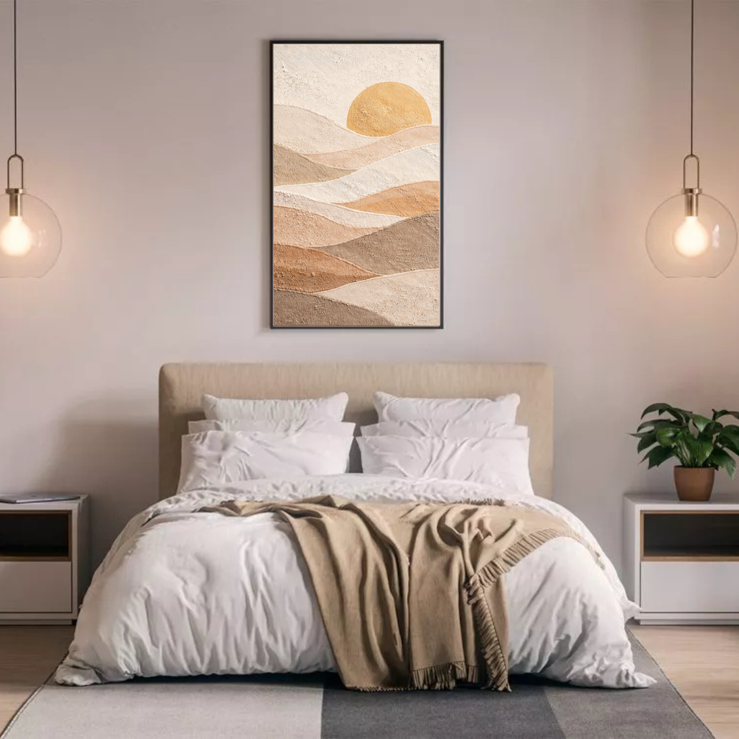 Desert Waves – Textured Neutral Landscape Canvas Wall Art