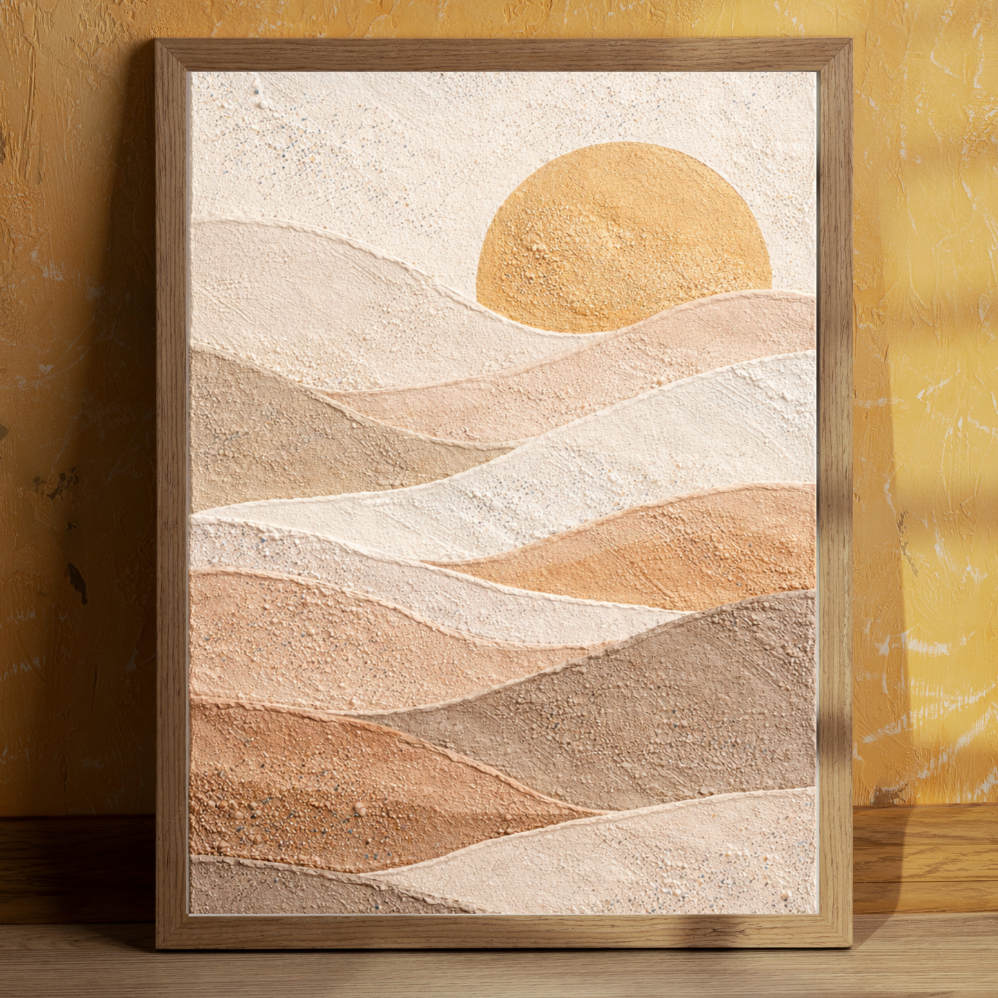 Desert Waves – Textured Neutral Landscape Canvas Wall Art