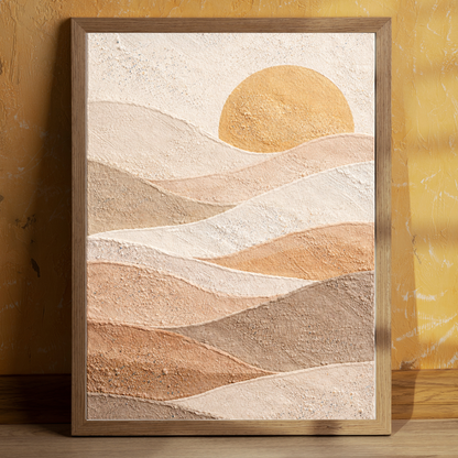 Desert Waves – Textured Neutral Landscape Canvas Wall Art