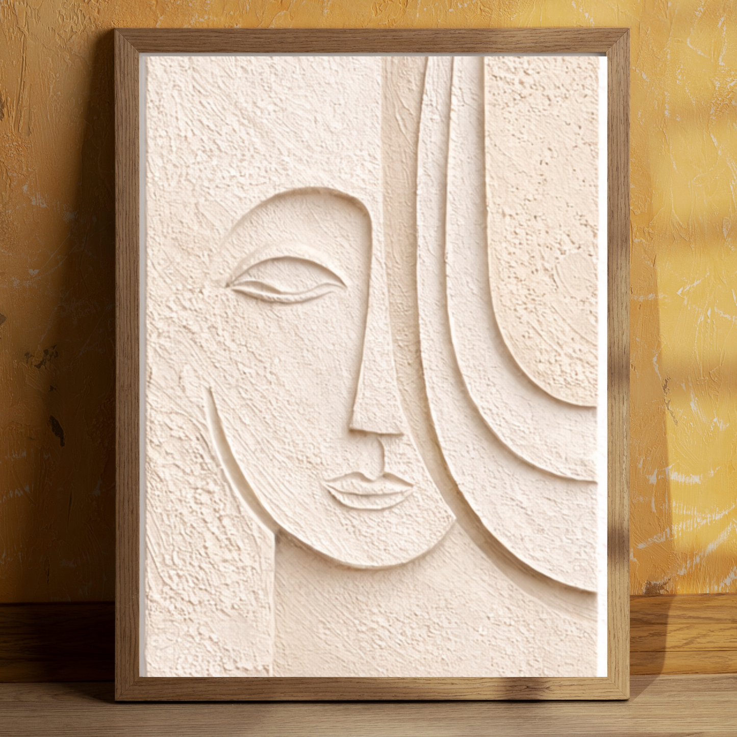 Serene Face – Minimal Textured Canvas Wall Art