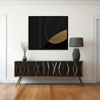 Golden Eclipse – Minimal Black Luxury Canvas