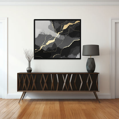 minimal canvas wall art in modern living room interior