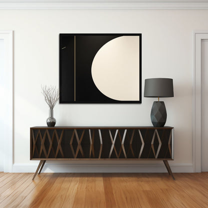 Minimal Black and Ivory Abstract Canvas Wall Art – Modern Luxury Decor