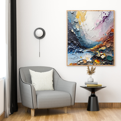 Modern Textured Abstract Canvas – Bold Color Statement Art for Contemporary Spaces